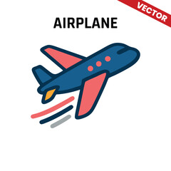 Stylish airplane vector with colorful wing accents, representing modern air travel for tech-savvy and trendy designs