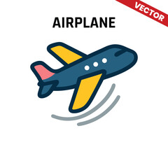 Fototapeta premium Vibrant vector airplane soaring through the sky with a sleek design and colorful accents, representing modern air travel and aviation