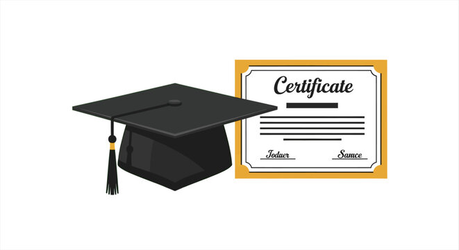 Graduation scholarship illustration Celebrating academic success with certificate design ideal for educational materials scholarship programs and higher education promotions.