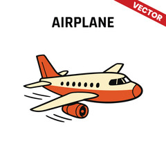 Colorful airplane design vector art for travel and aviation-themed projects