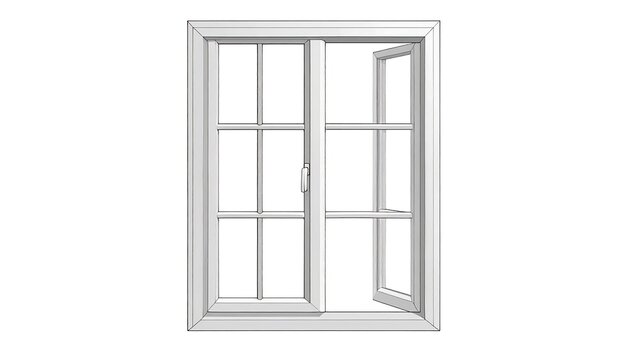 Outline drawing of a double-hung window.