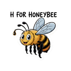 H for Honeybee sticker, sticker-like bruise, and 