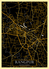 Rangpur Bangladesh City Map. landmark travel downtown, city modern painting, artistic creative art, conceptual fantasy contemporary, graphic digital artwork,