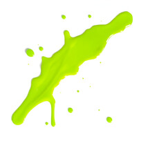 Obraz premium Bright green slime is splattered on a white background