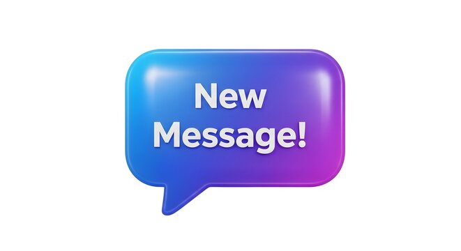 Colorful Speech Bubble Icon With New Message Notification Text. - Powered by Adobe