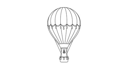 Obraz premium Classic hot air balloon design floats serenely against a clean white backdrop, evoking adventure and freedom