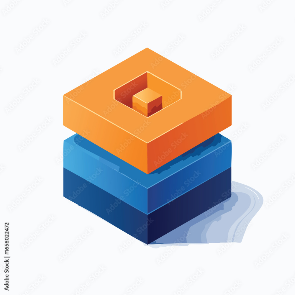 Aufkleber abstract layered cube data structure
