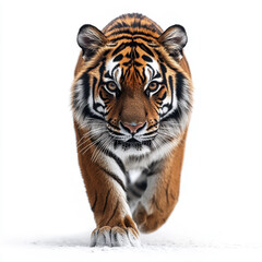 Obraz premium Tiger walking through snow.