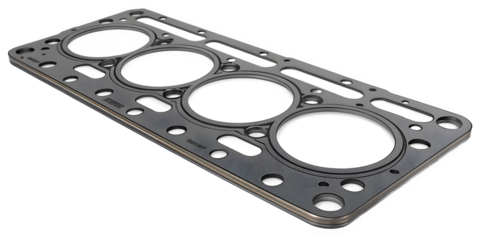 Automotive engine cylinder head gasket isolated on transparent background for repair