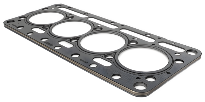 Automotive engine cylinder head gasket isolated on transparent background for repair