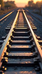 Railway switch tracks at dawn - Mobile Wallpaper showcasing glowing horizons, converging tracks, and serene industrial beauty that evokes movement, possibility, and the spirit of travel