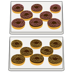 donut vector meses peanuts and strawberry flavor, isolated with transparant background