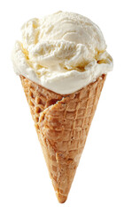 Delicious ice cream cone dessert shop food isolated on transparent background