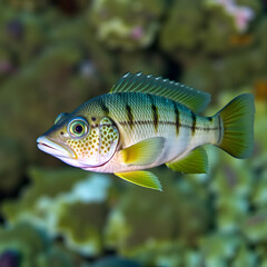 Java sandperch (Parapercis xanthozona), unusual for Sulawesi, as normally only found in waters off Java and Bali, Sulawesi, Indonesia