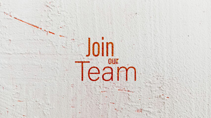 join our team text information sign	