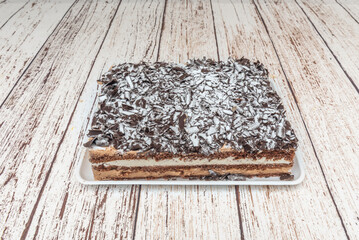 Belgian chocolate cake with crunchy praline and hazelnut cream