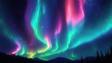 Fototapeta premium Night sky aurora borealis