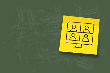 a yellow square card with a black minimalist icon of a smartphone displaying a user profile symbol. It represents mobile accounts, digital identity, or user login. user. log in. sing in. account. icon