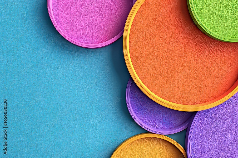 Poster Colorful Circular Pattern Overlapping Design
