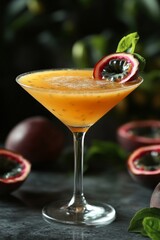 Passion Fruit Martini With Decorative Garnish