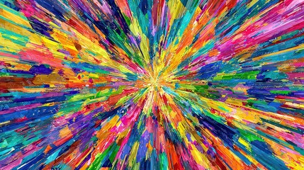 Colorful Abstract Radial Burst Design