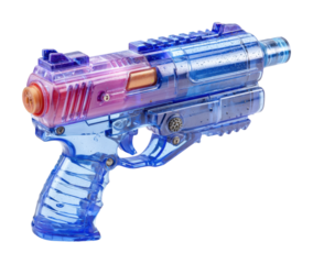 Colorful water gun playtime in backyard fun toy summer vibes isolated on transparent background