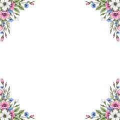 vector seamless pattern with flowers