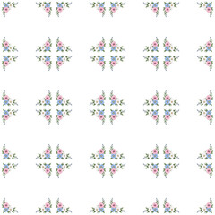 vector seamless pattern with flowers