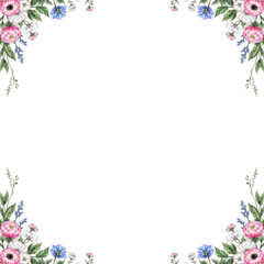 vector seamless pattern with flowers