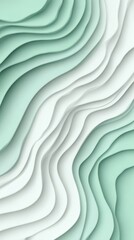 Abstract layered design with light mint and white wavy lines