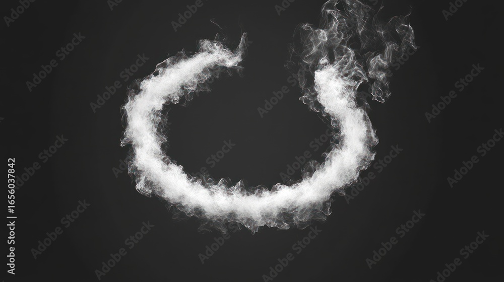 Aufkleber abstract smoke circle on black background creating a dynamic and ethereal effect