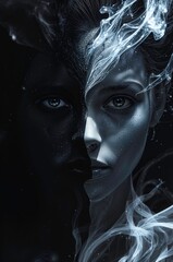 Yin and Yang Face Art – Dark and Light Duality Portrait