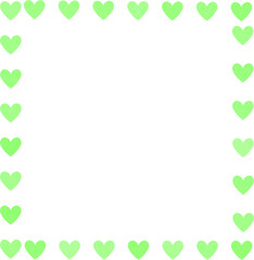 Close-Up Green Heart Frame Border – Minimalistic Romantic Outline for Social Media, Invitations, and Greeting Templates