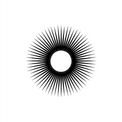 Circular radiating lines forming a sunburst design