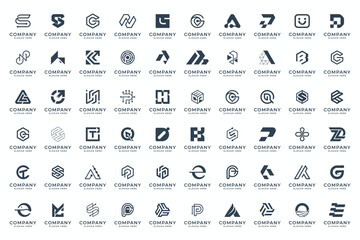 mega collection of abstract logo design, abstract symbol business brand.