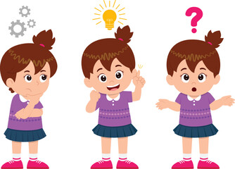 happy cute kid girls search idea process