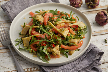 Artichoke caper arugula salad