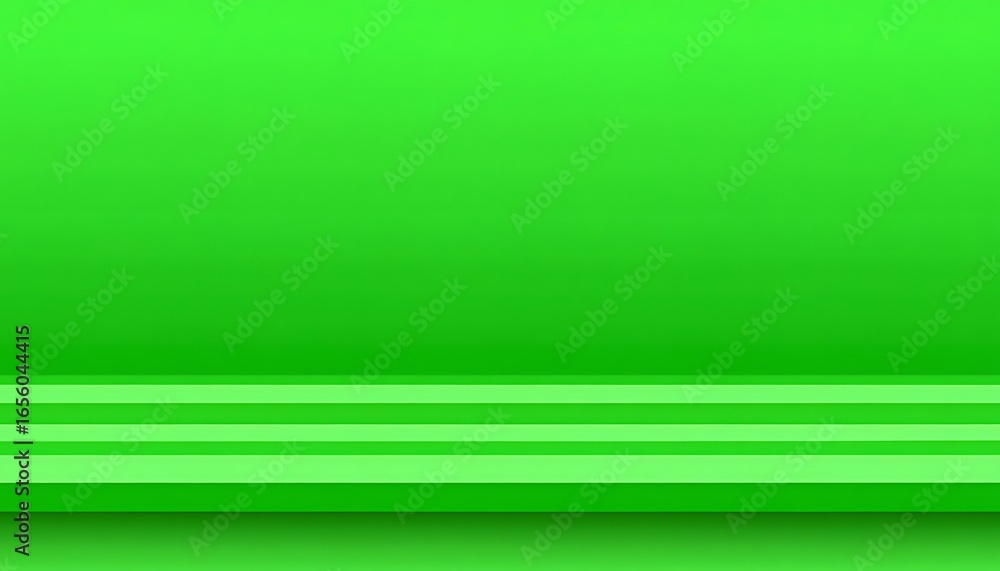 Poster green backdrop with a simple platform.