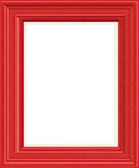 Red picture frame with a white interior