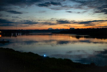 sunset over the river