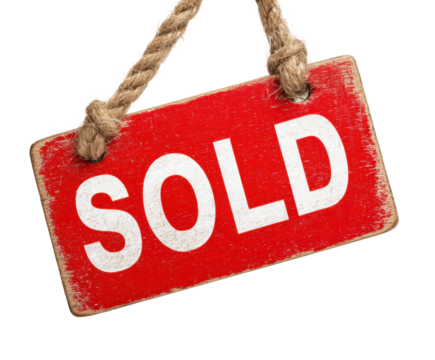 Real estate sale sign property listing graphic design isolated on transparent background