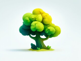 A clay tree embodying the beauty of nature in a whimsical manner stands, radiating charm, simplicity, and beckoning all to enter a realm of imagination