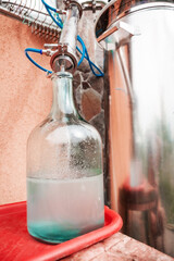 Production of essential oil using a steam distiller. Production of hydrolat or floral water....