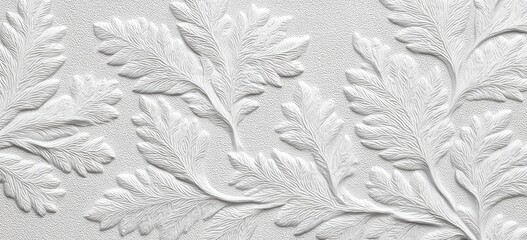Abstract white embossed floral pattern