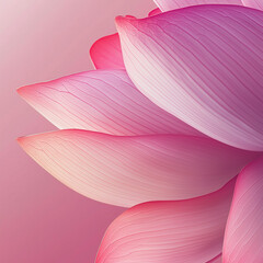 Close up view of pink lotus flower petals with soft lighting and smooth texture in a macro photograph
