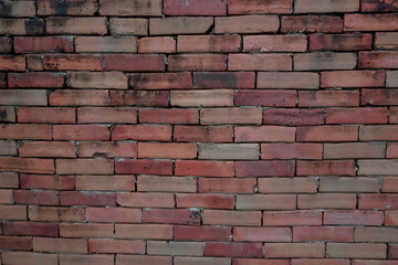 Red brick wall texture background with old bricks and cement pattern