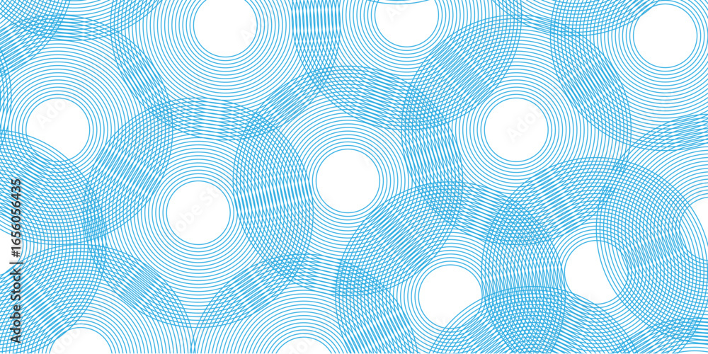 Fototapete seamless geometric spiral pattern and abstract circle wave lines overlapping pattern isolated. desig