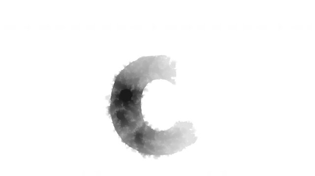 The lowercase letter &ldquo;c&rdquo; appears as if ink has bled onto the paper