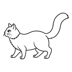 Simple line drawing of a cat walking
