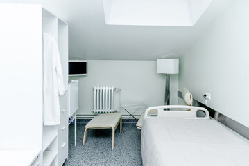 Single Patient Hospital Room ward infirmary with Bed and Medical Equipment